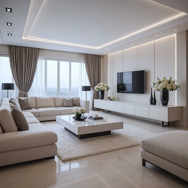 Modern luxury apartment living room interior in Chennai